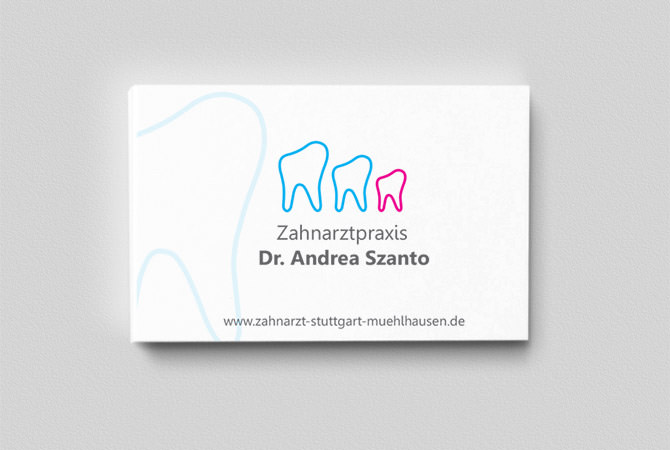 Visitenkarte für Zahnarzt Dr. Andrea Szanto