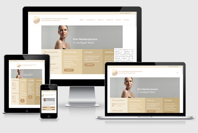 Internetseite erstellen lassen Hautarztpraxis Stuttgart Webdesign